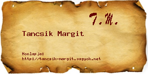 Tancsik Margit névjegykártya